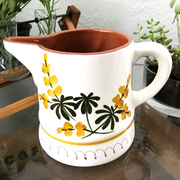 Vintage Stangl Art Pottery Pitcher Golden Blossom Pattern - Picture 4 of 9